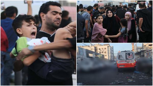 Armata israeliană a bombardat un convoi de ambulanţe din Fâşia Gaza: cel puţin 15 morţi. Imagini cutremurătoare filmate la spitalul Al-Shifa