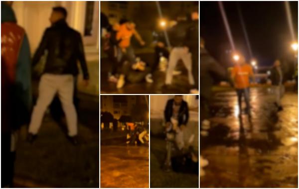 "Bă, tu ştii cine suntem noi?" Tânăr pus la pământ și lovit cu pumnii și picioarele de alți invidizi, în centrul oraşului Târgu Jiu