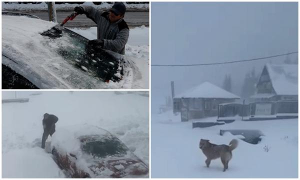 Locul din România unde zăpada a ajuns de 3 metri înălţime. Meteorologii anunţă iar ninsori şi viscol