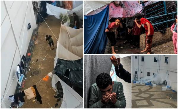 Gaza, lovită de vijelii și ploi torențiale. Un coșmar în plus pentru palestinienii care au rămas fără case şi trăiesc în corturi