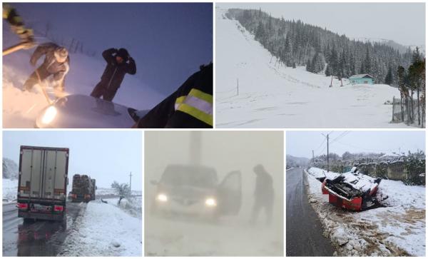 Ciclonul care aduce ninsori a lovit România. Vremea, schimbare radicală, cu frig şi  zăpadă ca-n miezul iernii. Prognoza meteo pentru următoarele zile