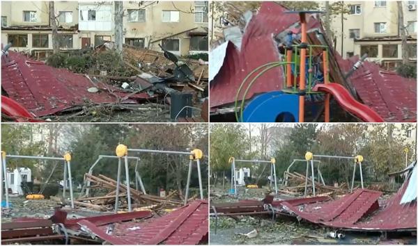 Furtuna Frederico a făcut prăpăd pe litoral. Vântul a suflat cu peste 100 km/h și a luat pe sus 50 de acoperișuri. 60 de mașini, distruse