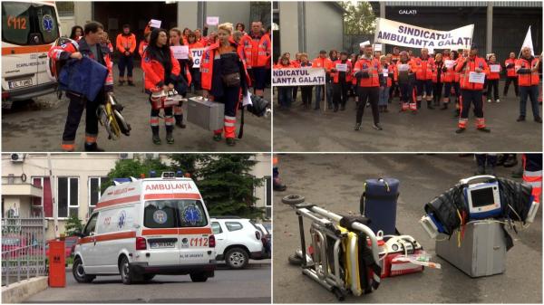 Medicii și asistenții protestează în sediile Serviciilor de Ambulanţă după ultima decizie a Guvernului: "Ne protejează o pereche de mănuşi şi Dumnezeu!"