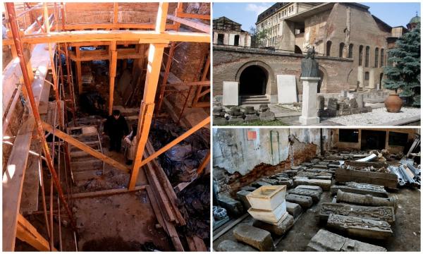 S-a ales praful de Curtea Domnească din centrul Capitalei. Cum au ajuns vestigii vechi de sute de ani să stea aruncate prin cutii