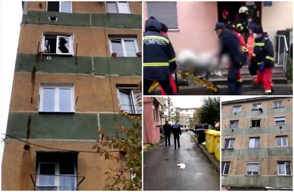 Explozie într-un bloc din Lugoj. 23 de locuinţe au fost afectate, un bărbat a ajuns la spital cu arsuri pe 40% din corp