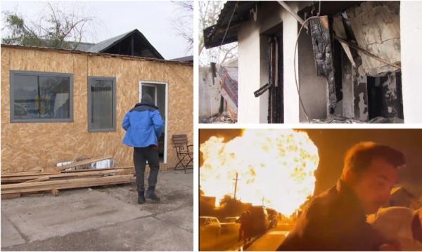 La 3 luni de la explozia din Crevedia, oamenii încă aşteaptă ca statul să le refacă locuinţele. Sătui să doarmă în containere, unii s-au mutat printre ruine