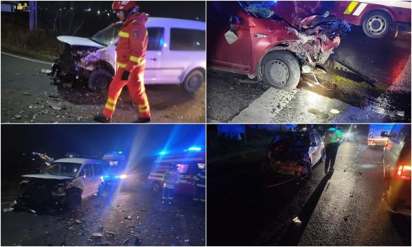 Impact violent pe o șosea din Suceava. Doi bărbați, la spital după ce mașinile în care se aflau s-au izbit frontal