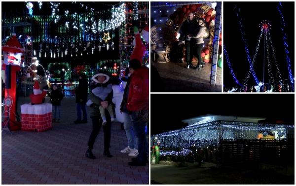 Crăciunul s-a mutat la ei acasă. Două familii din Cluj și Alba și-au decorat casele cu zeci de mii de beculețe, instalaţii luminoase și figurine gonflabile