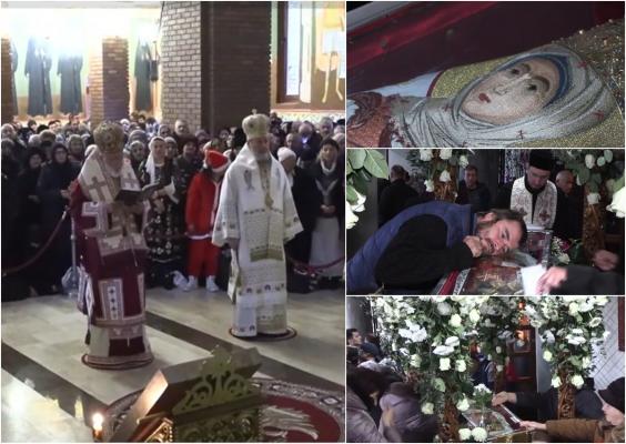 Pelerinajul Sfintei Filofteia. Sute de credincioşi au rezistat ore în ploaie şi frig pentru a se închina la racla Muceniţei, la Curtea de Argeş