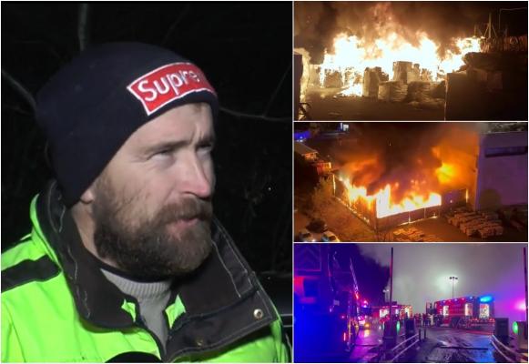 "Dezastru, flăcările de 20 de metri!" Incendiu devastator în curtea Iulius Mall din Cluj-Napoca. Vâlvătaia a făcut scrum un depozit de paleţi