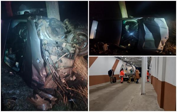 Un tânăr de 20 de ani din Botoşani, la un pas de moarte după ce maşina în care se afla a derapat din cauza poleiului