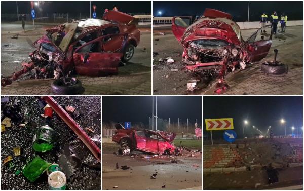 Tânăr mort într-un accident înfiorător, la ieșire din Constanța. Băiatul a fost aruncat din mașină după ce a sărit peste un sens giratoriu