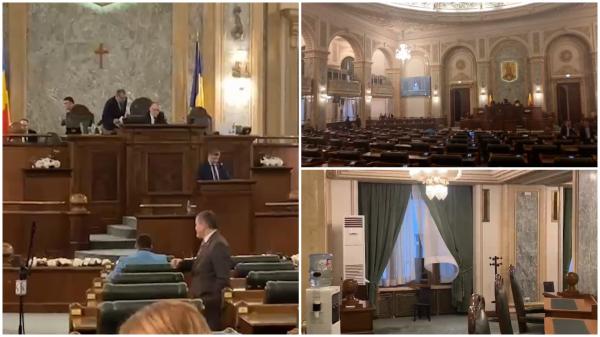 Sala de plen a Senatului, evacuată după ce s-a umplut de fum: "Un mic incendiu care a fost stins"