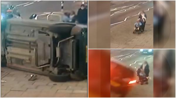 Mamă și fetița ei de 2 ani, la un pas de moarte, în Birmingham. O maşină s-a răsturnat lângă trecerea de pietoni unde se aflau: femeia şi-a salvat fiica la timp