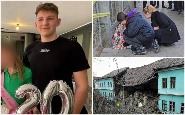 David şi colegele lui au văzut cum pereții internatului încep să crape, dar nu au mai apucat să iasă. Flori şi lumânări pentru băiatul mort sub dârâmături, la Odorheiu Secuiesc