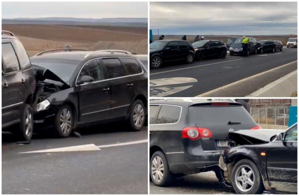 Carambol cu 5 maşini, la intrarea în Botoşani. Un copil a fost rănit