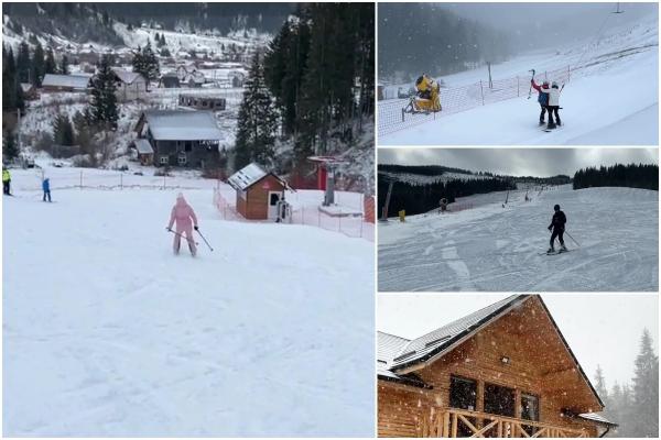 Zăpadă de aproape jumătate de metru pe două pârtii din ţară. Turiştii şi-au adus cu ei clăparii şi au cucerit munţii