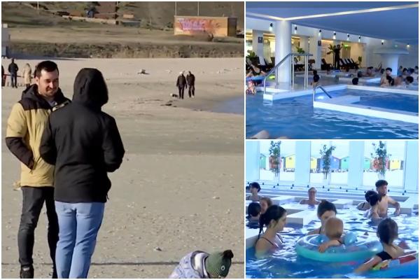 Sute de români au petrecut Crăciunul pe litoral. Cei mici l-au aşteptat pe Moşul la SPA sau la piscinele hotelurilor arhipline