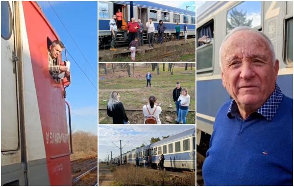"Toată lumea e necăjită. Face Crăciunul aici, pe linia ferată". Zeci de pasageri blocaţi într-un tren pe ruta Arad-Bucureşti au petrecut ore întregi în câmp