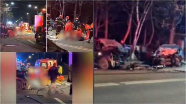 Cinci persoane, la spital după ce doi tineri s-au luat la întrecere cu mașinile pe un drum din Iași. Una dintre victime, resuscitată