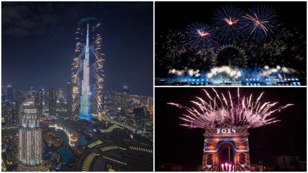 Revelionul a fost sărbătorit cu speranţă şi multă strălucire în Paris, New York, Dubai sau Londra