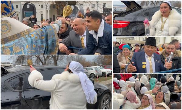 "Împodobiţi cu aur că aşa-i bine. Ne ajută de boli, de folos". De Boboteză, romii din Iaşi nu s-au spalat doar de păcate, şi-au sfinţit şi bolizii de lux