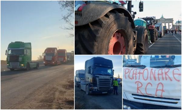 Protest masiv al transportatorilor şi fermierilor români. Vor circula cu cel mult 10 km/oră pe drumurile naţionale, cu sute de tractoare şi camioane