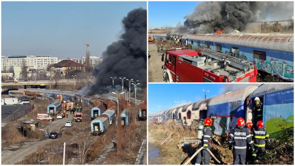 De la ce a pornit incendiul care a mistuit 15 vagoane de tren, în Gara Basarab. Prima ipoteză a CFR