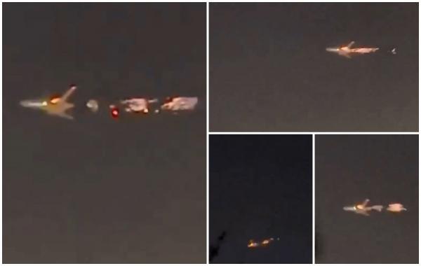 Avion Boeing, în flăcări după ce unul dintre motoare a luat foc