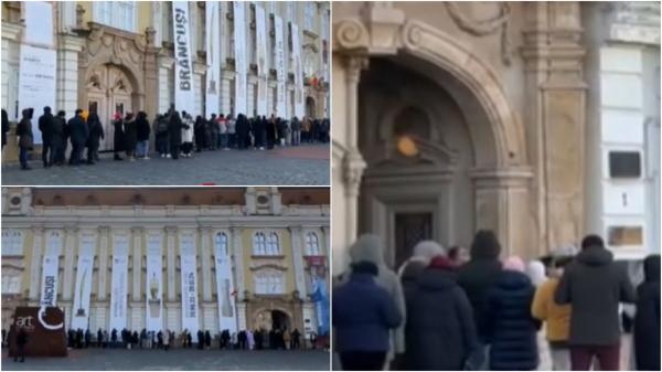 Cozi interminabile în ultima săptămănă a expoziţiei Brâncuşi de la Timișoara. Oamenii vin de la prima oră pentru a mai prinde un bilet