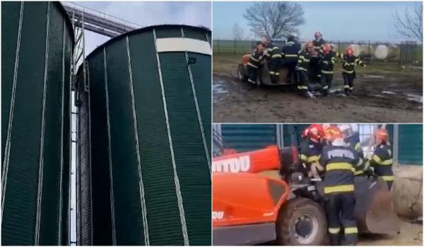 Arădean în stare gravă, după ce a căzut într-un siloz cu cereale. A fost lovit de un utilaj şi s-a dezechilibrat