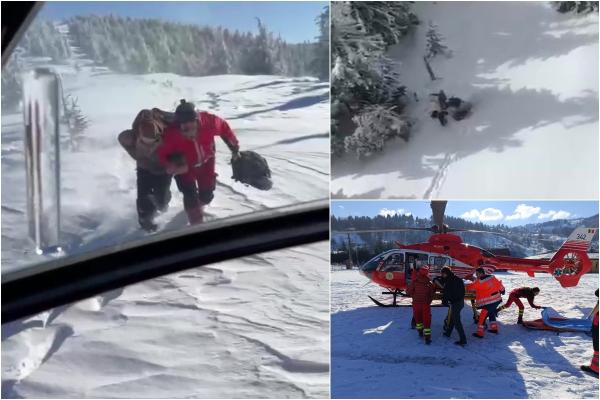 Doi ucraineni, salvaţi dintr-o zonă cu risc maxim de avalanşă, în munţii Maramureşului. Unul dintre ei era încălţat în adidaşi