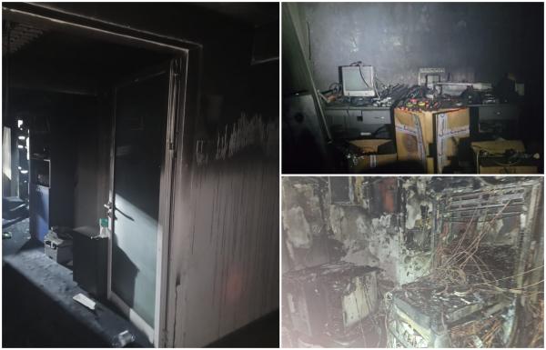 Incendiu de proporţii la Casa de Asigurări de Sănătate din Vaslui. Camera serverelor cu sistemele informatice s-a făcut scrum