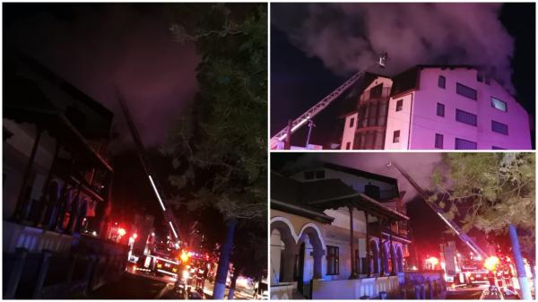 Incendiu la pensiunea din Călimănești. Turiștii au ieșit dezbrăcați ca să se salveze din flăcări: "În chiloţi. Un vecin le-a dat haine"