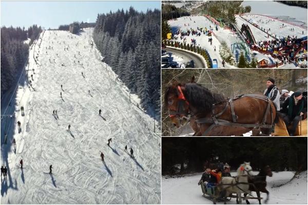 Staţiunea din România unde eşti purtat printr-o călătorie de neuitat prin nămeţi, cu sania trasă de cai: "Ca în poveşti!"