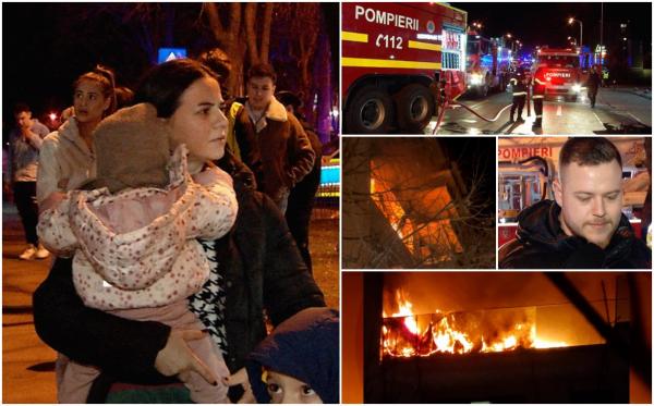 "S-a auzit o bubuitură mare!" Foc şi fum, azi noapte, într-un bloc nou din Capitală. Alarma de incendiu ar fi pornit la mai bine de 15 minute după ce au izbucnit flăcările