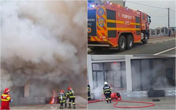 "A bubuit ceva. E hotelul, măi. Arde, mă". Incendiu izbucnit la o pensiune din Bistriţa. Flăcările uriaşe au înghiţit rapid subsolul unităţii