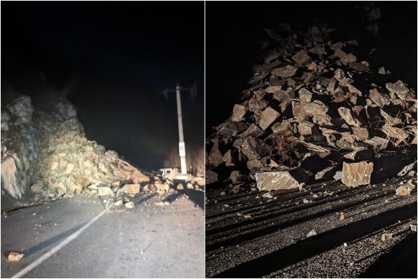 Sute de bolovani s-au prăbuşit pe Transalpina, în drum spre Domeniul Schiabil Şureanu. Traficul, reluat după zeci de minute