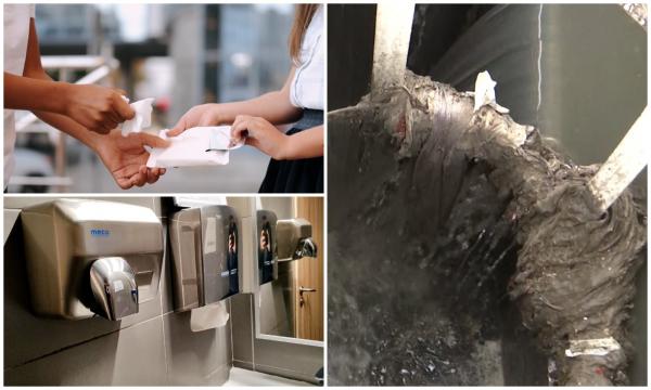 Un şerveţel umed se descompune în 100 de ani. Dezastrul provocat în canalizări şi la staţiile de epurare a apei