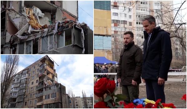 Racheta ruşilor a lovit la 150 m de locul în care Zelenski discuta cu premierul grec, la Odesa. Moscova acuză Occidentul că împinge planeta către un holocaust nuclear