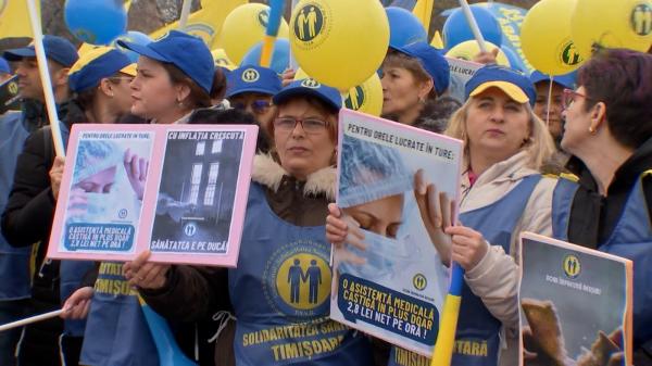 Angajaţii din Sănătate se pregătesc de greva generală. Protestul celor 5.000 de sindicalişti s-a încheiat