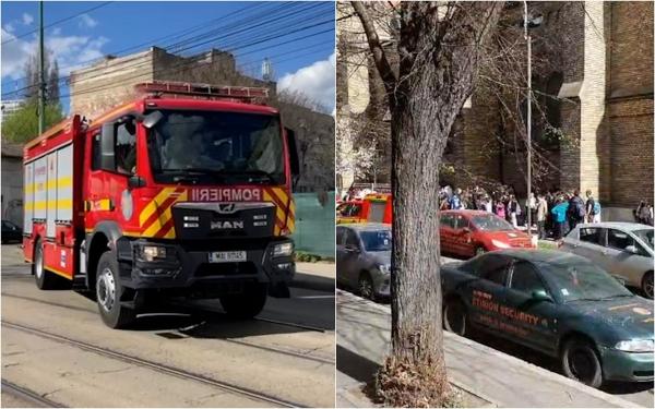 Incendiu într-un liceu din Timişoara. Flăcările au izbucnit într-o sală de clasă, de la un neon. 120 de profesori şi elevi evacuaţi