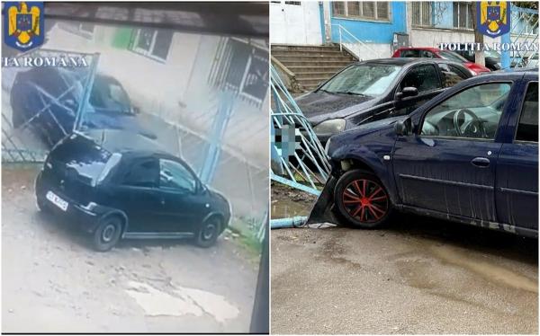 S-a urcat fără permis la volan și la scurt timp s-a înfipt cu Loganul într-un gard. Tânăra constănțeancă s-a făcut nevăzută imediat după accident