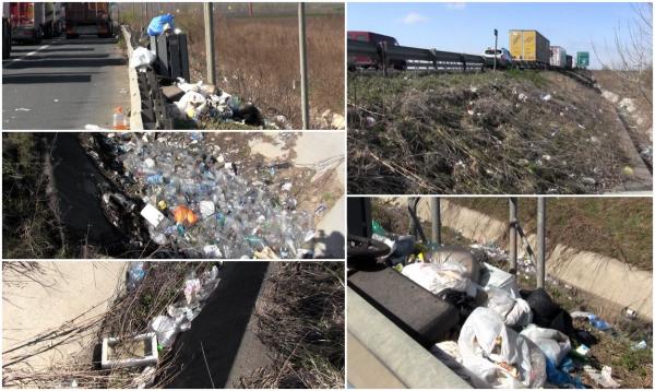 "Sunt needucaţi". Dezastru la intrarea în ţară. Şoferii blocaţi cu orele în cozi kilometrice scapă de gunoaie pe unde apucă