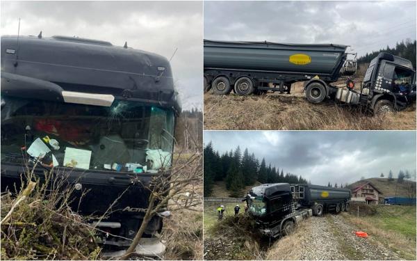 Şofer de TIR, mort după un accident cumplit în Suceava. Bărbatul de 45 de ani a pierdut controlul volanului şi a ajuns în şanţ