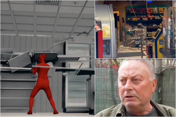 ANIMAŢIE. Tavanul supermarketului Supeco, prăbuşit peste o clientă. Martor: "Cred că d'aia a şi căzut"