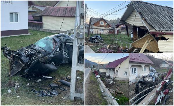 Tineri morți după un accident înfiorător, pe o șosea din Neamț. Mașinile lor s-au făcut zob și s-au răsturnat în curțile oamenilor
