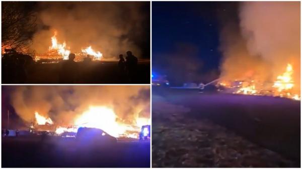 Incendiu puternic în oraşul Milişăuţi din Suceava. O casă s-a făcut scrum