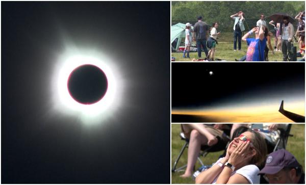 "Nu voi uita niciodată!" Milioane de oameni, în beznă timp 4 minute şi jumătate. Cum s-a văzut eclipsa totală de Soare de pe Pământ, din avion sau din satelit