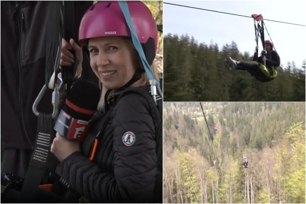 Adrenalină şi distracţie la Gura Humorului, pe cea mai lungă tiroliană din ţară pe un singur segment. Preţurile variază între 100 şi 150 de lei, în funcţie de coborâre